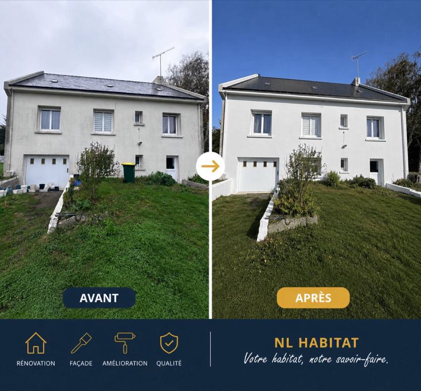 Avant après rénovation façade et toiture